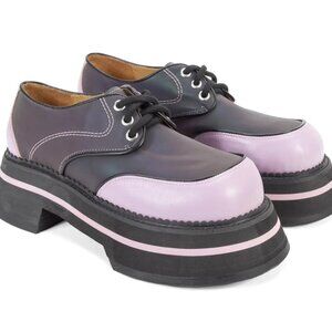 John Fluevog, Fresh Vogs Vintage Style Lace-up Holographic Purple, W. Size 9